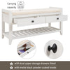 Stephanie Pine Wood Shoe Rack Bench With Cushioned Seat With Storage Drawers - White | Banc A Chaussures Stephanie En Pin Avec Siege Rembourre Et Tiroirs De Rangement, Blanc