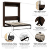 Bestar Pur 59" Full Murphy Bed - Black Walnut|Lit double escamotable Pur de Bestar de 59 po - noyer noir