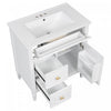 Olivia 30" Bathroom Vanity with Ceramic Sink and Solid Rubberwood, White | Olivia Meuble-lavabo de 30" avec vasque en ceramique et bois caoutchouc massif, Blanc