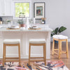 Claridge Linen-Look Fabric Backless Counter-Height Stool - Rustic Stripe|Tabouret Claridge de hauteur comptoir en tissu d’apparence lin et sans dossier - rayures rustiques