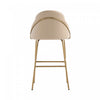 Gracie Modern Metal Upholstered Barstool in Tan and Gold - Set of 3 | Tabouret de bar moderne en metal Gracie avec revetement en tissu, coloris beige et or - Lot de 3