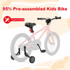 Costway 18-inch Kid's Bike For 4-8 Years Old With Adjustable Saddle & Anti-slip Handlebar Red