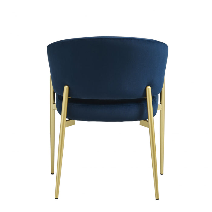 Jessie Modern Dining Chairs Set Of 2 With Upholstered Fabric Side Chairs And Metal Frame,blue