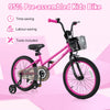 Costway 18" Kid's Bike With Training Wheels Adjustable Handlebar & Seat Handbrake Pink
