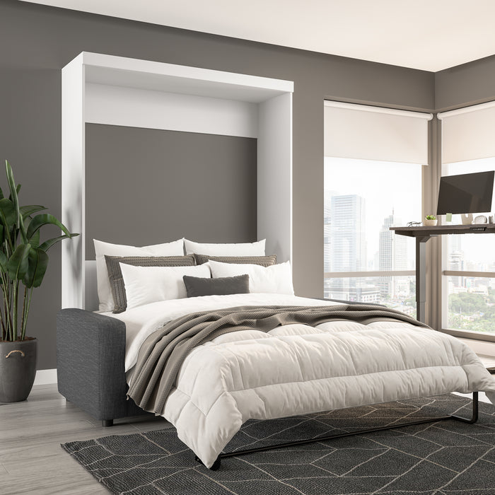 Bestar Pur Queen Murphy Bed with Sofa - White