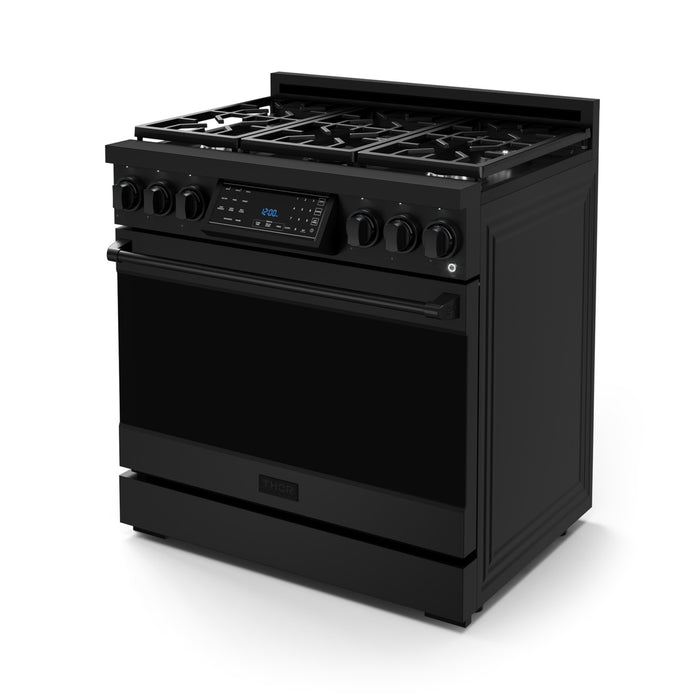 Gordon Ramsay Collection by Thor Kitchen 36\" Freestanding Professional Gas Range with Tilt Panel Touch Control - RSG36B
