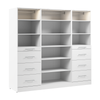 Bestar Florence 85" Modular Reach-In/Walk-In Closet System with LED Lights and Storage - White|Système de garde-robe et pièce-penderie modulaire Florence de Bestar de 85 po avec éclairage à DEL et rangement - blanc