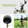 Goplus Folding 3 Wheels Golf Push Cart W/seat Scoreboard Adjustable Handle Green