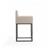 Ambassador Mid-Century Modern Metal Upholstered Counter Stool in Cream - Set of 3 Bar Stool | Tabouret de comptoir rembourre en metal style mid-century modern Ambassador, creme - Lot de 3