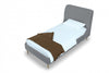 Heather Mid-Century Modern Velvet Upholstered Twin Bed in Gray and Gold | Lit une place Heather style milieu du siecle moderne en velours gris et or