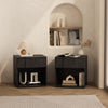 Clive Mid-Century Modern 22" Nightstand in Black (1-Drawer) | Table de nuit Clive style milieu du siecle moderne 56 cm en noir (1 tiroir)