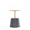 Anderson Modern Metal Top Upholstered End Table in Gray - Set of 2 | Table d’appoint moderne Anderson avec plateau en metal et revetement en tissu gris – Lot de 2