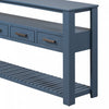 Ava 62.2'' Large Entryway Table with Drawers and Open Shelves,Navy Blue Sofa Table  | Table d'entree Ava 62,2'' avec tiroirs et etageres ouvertes, bleu marine