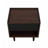 Duane Mid-Century Modern 20" Fluted Nightstand in Black (1-Drawer) - Set of 2 | Table de nuit Duane style milieu du siecle 20" cannelee noire (1 tiroir) - Lot de 2