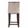 Fifth Avenue Traditional Wood Upholstered Counter Stool in Cream - Set of 2 | Tabouret de comptoir traditionnel en bois avec assise rembourree creme Fifth Avenue - Lot de 2