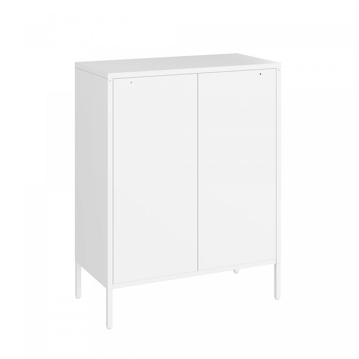 Amelia Modern 32\" Metal Accent Cabinet in White