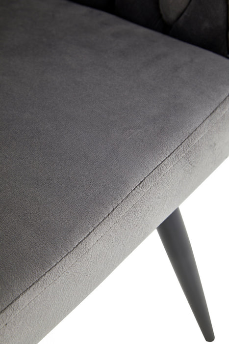 Hildy Accent Dining Arm Chair, Dark Grey Velvet (set of 2) 