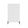 Abbey Modern 32" Tempered Glass Bookcase Cabinet in White (4-Shelf) | Armoire bibliotheque moderne Abbey 32" en verre trempe blanc (4 etageres)