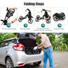 Goplus Folding 4 Wheels Golf Push Cart W/bag Scoreboard Adjustable Handle Gray