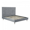 Crosby Modern Upholstered Velvet King Bed in Gray | Lit king moderne Crosby en velours gris capitonne