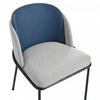 Olivia Set of 2 Modern Dining Chair with Slanted Legs and Adjustable Feet,Blue&Gray | Olivia Ensemble de 2 chaises de salle a manger modernes avec pieds inclines et pieds reglables, bleu et gris