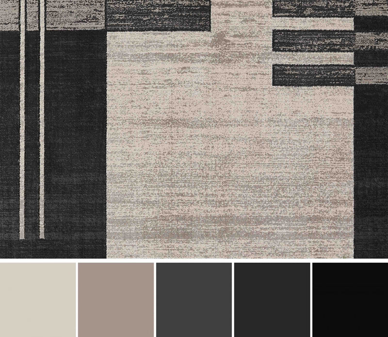 Sorelle Contemporary 5'1\" x 7'7\" Area Rug in Grey Indoor Area Rug