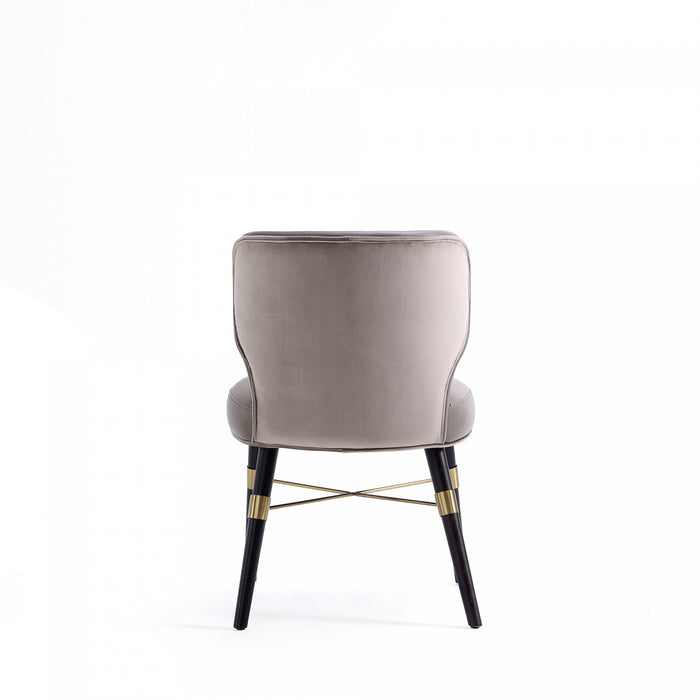 Strine Modern Wood Upholstered Dining Chair in Dark Taupe - Set of 2