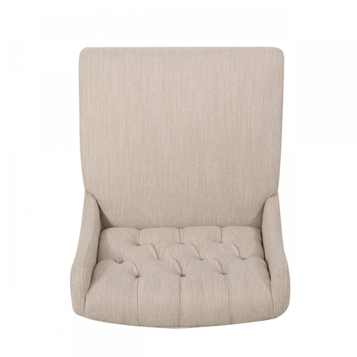 Bruce 30.5\" Counter Height Bar Stools Set Of 2 With Metal Legs And Fabric Upholstery, Beige