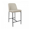 Loft Contemporary Vegan Leather Metal Counter Stool in Stone Gray - Set of 2 | Tabouret de comptoir contemporain Loft en cuir vegetalien et metal, gris pierre - Lot de 2