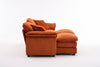Liam 84.6" Comfortable Cloud Modular Sofa with Corduroy Upholstered,Orange  | Liam Canape modulaire confortable Cloud 84,6" avec revetement en velours cotele, Orange