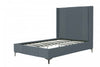 Promenade Mid-Century Modern Upholstered Velvet Full Bed in Gray | Lit complet Promenade style milieu du siecle moderne en velours gris capitonne