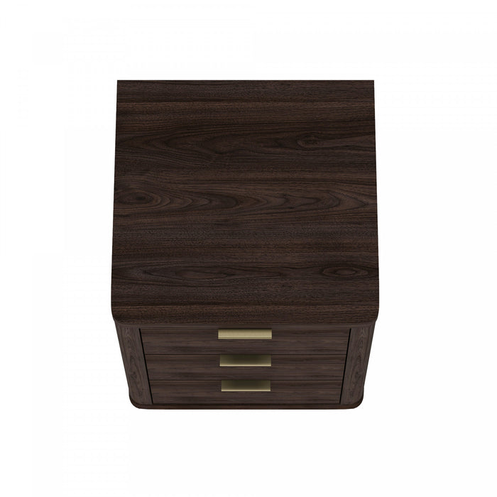 Evelyn Modern 20\" Nightstand in Brown (3-Drawer)