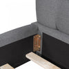 Jessica Upholstered Platform Bed with Comfortable Linen Fabric and Sturdy Frame,Queen Size,Gray Queen Bed  | Lit plateforme rembourre Jessica avec tissu en lin confortable et cadre robuste, taille Queen, gris