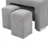 Pax 105 in. Fabric Sleeper Sectional with Storage Chaise, Nested Stools and Adjustable Headrests - Grey | Pax 105 po. Sectionnel-lit en tissu avec chaise longue de rangement, tabourets encastres et appuie-tetes reglables - Gris