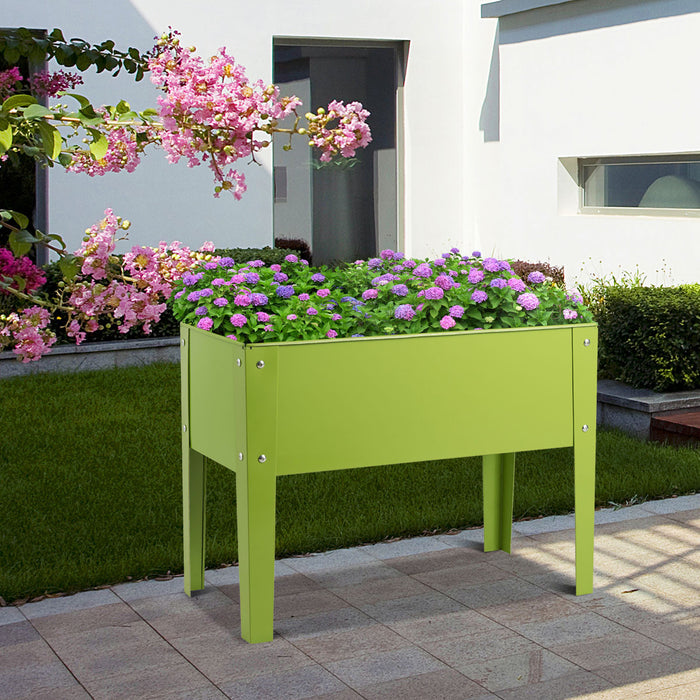 Costway 24\" X11\" Outdoor Elevated Garden Plant Stand Raised Tall Flower Bed Box
