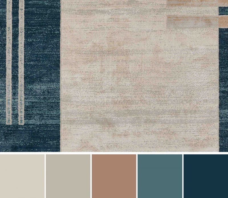 Sorelle Contemporary 2'2\" x 7'7\" Runner Rug in Blue Indoor Area Rug