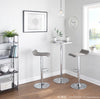 LumiSource Ale Grey Fabric Contemporary Adjustable Height Barstool with Swivel - Set of 2|Tabouret pivotant contemporain Ale à hauteur réglable en tissu gris - ensemble de 2