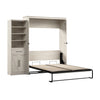 Bestar Key West Queen Murphy Bed & Closet Organizer with Drawer & Doors (94 W) - Linen White Oak|Grand lit escamotable Key West de Bestar de 94 po (L) avec organisateur de garde-robe, tiroir et portes - blanc chêne lin