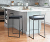 LumiSource Fuji Black Velvet Contemporary Stackable Counter-Height Stool - Set of 2|Tabouret superposable contemporain Fuji de hauteur comptoir en velours noir - ensemble de 2