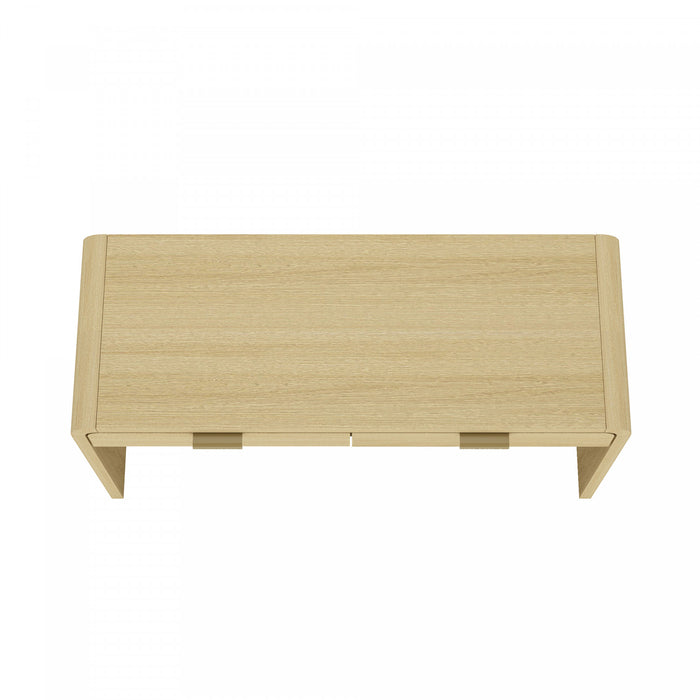 Grace Modern 54\" Office Desk in Natural Oak (2-Drawer)