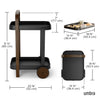 Umbra Modern Bellwood Steel Bar & Storage Cart - Black and Walnut|Chariot-bar et de rangement moderne Bellwood de Umbra en acier - noir et noyer
