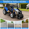 Costway Kids Ride On Road Roller 12v Electric Tractor Remote W/ Music & Led Light Blue