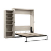Bestar Key West Queen Murphy Bed with Closet Organizer (94 W) - Linen White Oak|Grand lit escamotable Key West de Bestar de 94 po (L) avec organisateur de garde-robe - blanc chêne lin