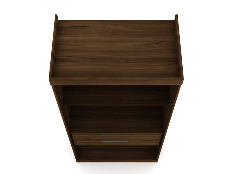 Mulberry Contemporary Modern 36\" Wardrobe Closet in Chestnut Brown
