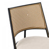 Oliver Modern Dining Chairs with PU Upholstered and PE Rattan Backrest Set of 6,Black  | Chaises de salle a manger modernes Oliver avec assise rembourree en PU et dossier en rotin PE, lot de 6, noir