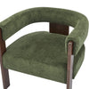 Olivia Velvet Upholstered Accent Armchair with Barrel Back Design and Rubber Wood Frame,Green Accent Chair | Olivia Fauteuil d’appoint rembourre en velours avec dossier cylindrique et structure en bois de caoutchouc, vert