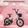Costway 14" Kid's Bike With Training Wheels Adjustable Handlebar & Seat Handbrake Pink