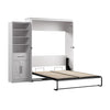 Bestar Key West Queen Murphy Bed & Closet Organizer with Drawer & Doors (94 W) - Pure White Oak|Grand lit escamotable Key West de Bestar de 94 po (L) avec organisateur de garde-robe, tiroir et portes - blanc chêne solide