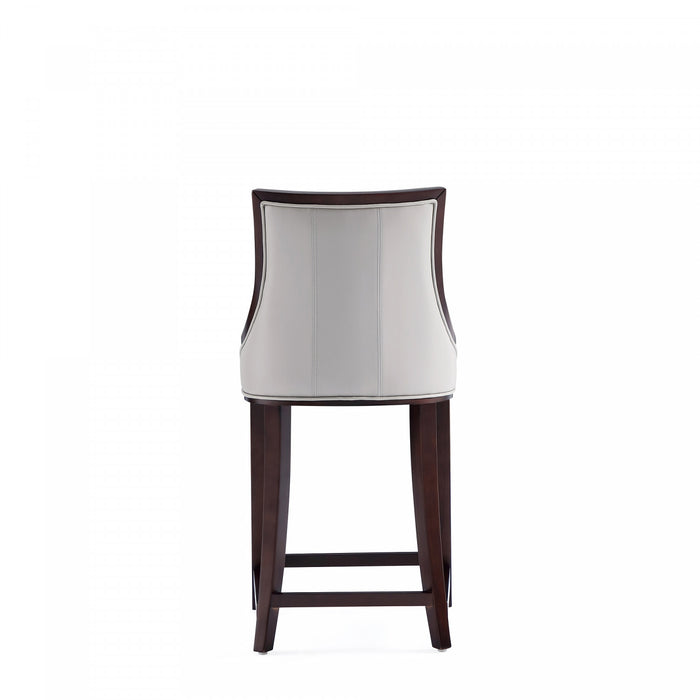 Fifth Avenue Traditional Wood Upholstered Counter Stool in Light Gray - Set of 2