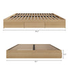 3-Drawer Storage Bed Frame, King|Maple King Bed | Lit King tiroirs, Erable Naturel